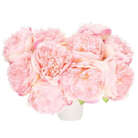 uxcell 人工の花のヘッド シルクの牡丹の葉の植物 ハイドランジアの濃いピンクの人工の花 DIYクラフト ウェディング パーティー用 10個