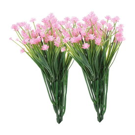 uxcell 人工の花の頭 プラスチック製の偽のミニ牡丹の植物 ハイドランジアのピンクの贋花 屋内外の庭や家用品 6個