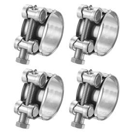 uxcell 4個セットのTボルトホースクランプ 作業範囲44-47mm 201ステンレス製のインテークインタークーラークランプ チューブクランプ パイプ用の調整可能なクランプ