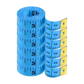 uxcell 6個 柔らかいメジャーテープ 150cm/60" ダブルスケール "とメートル 柔軟な計測用具 13mm幅 体重減量 衣類製作 青色用