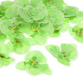 PATIKIL 100 mm 人工的な蘭の花ヘッズ 40個 シルク胡蝶蘭 フェイク胡蝶蘭ヘッズ 結婚式 花 花束 装飾 DIY クラフト作成用 緑