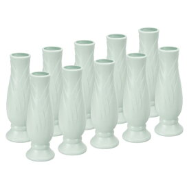 PATIKIL 花瓶 10個入り プラスチックつぼみ花瓶 背の高い小さな花瓶 セラミックルックテーブルセンターピース ホームルームの装飾用 緑