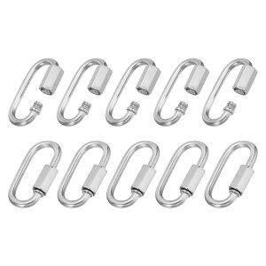 PATIKIL 4mm 304 �X�e�����X�| �`�F�[���N�C�b�N�����N 10���� �X�N�����[���b�N���`�F�[���R�l�N�^�[ �I�[�o��D�����O�t�b�N�N���b�v �V�����f���A�o�b�N�p�b�N�e���g�p 507 Lbs �V���o�[