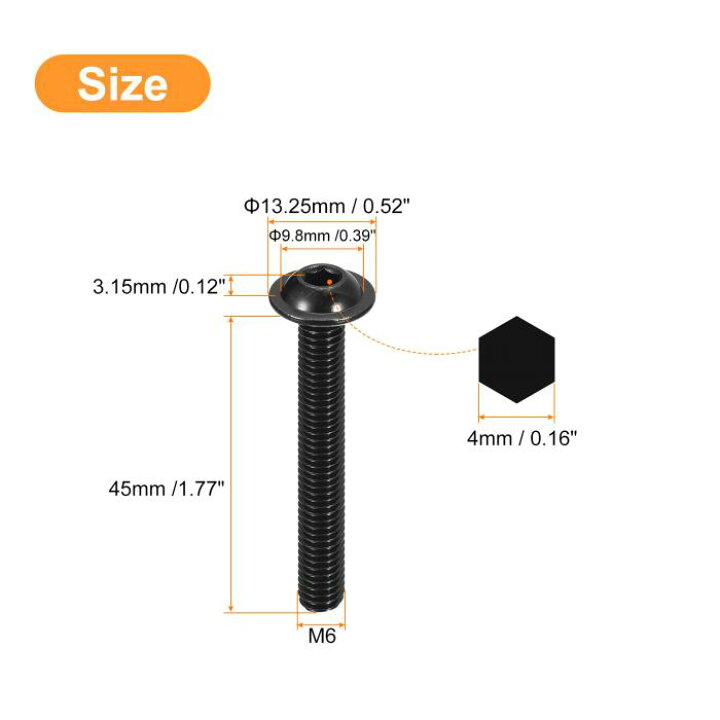 楽天市場】uxcell フランジボタン頭ソケットネジ 304ステンレス鋼 