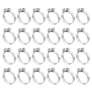 uxcell �E�H�[���z�C�[���z�[�X�J�t 19mm - 29mm �����\ �X�e�����X�| �z�[�X�N�����v Duct Clamp �z�[�X �z�� �X���[�u �R���z�ǂ̌Œ�Ɏg�p 24����