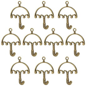 PATIKIL 合金オープンバックベゼルペンダント 20個 傘の形 中空レジンペンダントフレーム DIY工芸品 イヤリング ネックレス ブレスレット作成用 ブロンズ