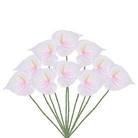 PATIKIL 33 cm 人工的なアンスリウムユリフラワー 10個 パーマネントフラワー フラワーアレンジメント 花束 家の装飾 ブライダル 結婚式 フェスティバルパーティー用 ピンク ホワイト