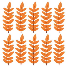 PATIKIL 18 x 7 cm 人工緑の葉 10個入り フェイク低木の葉 フェイクシルク緑の葉 シミュレーションフラワーリーフ ホームオフィスの装飾用 オレンジ