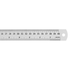 uxcell スチールルーラー 40cmメートル法英語定規　換算表付き　金属製小型定規セット　直定規ミリ定規測定ツール　測量図面用