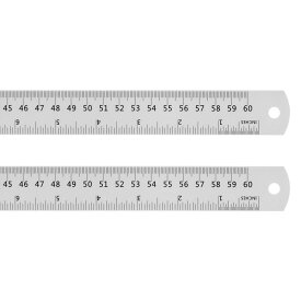 uxcell スチールルーラー 60cmメートル法英語定規　換算表付き　小さな金属定規セット　直定規ミリ定規測定ツール　測量図面用　2個入り