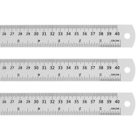 uxcell スチールルーラー　140cmメートル法英語定規　換算表付き　小さな金属定規セット　直定規ミリ定規測定ツール　測量図面用　3個入り