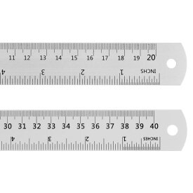 uxcell スチールルーラー　20cm & 140cmメートル法英語定規　変換表付き金属定規セット　直定規ミリ定規測定ツール　測量図面用　2個入り