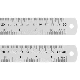 uxcell スチールルーラー　30cm & 140cmメートル法英語定規　変換表付き金属定規セット　直定規ミリ定規測定ツール　測量図面用　2個入り