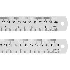 uxcell スチールルーラー　140cm & 50cmメートル法英語定規　変換表付き金属定規セット　直定規ミリ定規測定ツール　測量図面用　2個入り