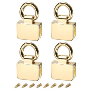 uxcell ���^���o�b�O�R�l�N�^�[ D�����O�t�� 19 mm �����`�u���b �W�n���K�[�o�b�N�� �l�W�t�� ���zDIY �L�[�z���_�[�X�g���b�v�p ���C�g�S�[ ���h 4�Z�b�g