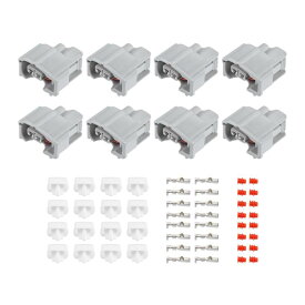 X AUTOHAUX 燃料インジェクターコネクタアダプタープラグクリップキット 置換 Toy otaに対応 2ピン 番号9098011875 8セット