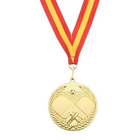 PATIKIL 68 mm ピンポンメダル 卓球賞メダル 金メダル リボン付き レッド イエロー ゲーム スポーツ競技用