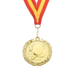 PATIKIL 50 mm ピンポンメダル 卓球賞メダル 金メダル リボン付き レッド イエロー ゲーム スポーツ競技用