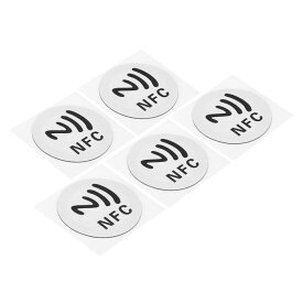 PATIKIL NFCステッカー 5個 NFC213 タグステッカー 144バイト メモリーフル プログラミング可能 ブランク 円形 30 mm直径 NFCタグ 電話 NFC対応デバイス用 ホワイト