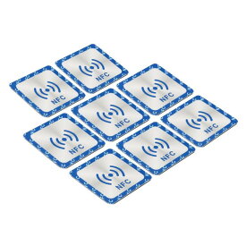 PATIKIL NFCステッカー 8個 NFC215 タグステッカー 504バイト メモリーフル プログラミング可能 スクエア NFCタグ 電話 NFC対応デバイス用 ブルー