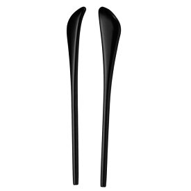 PATIKIL メガネエンドチップ 1ペア 眼鏡 アンチスリップ イヤーソックスピース チューブスリーブ ソフト交換テンプル 丸型薄型金属眼鏡脚用 ブラック-4