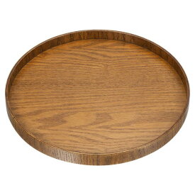PATIKIL 木製サービングトレイ 27 cm 丸い飾り皿 家庭 装飾 台所 テーブル キャンドルホルダー用 ブラウン