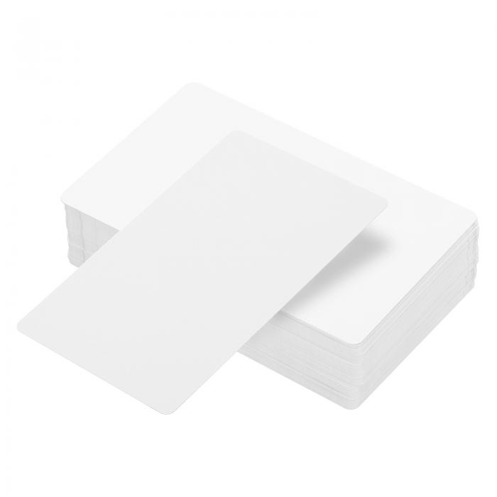 PATIKIL メタル名刺 100個 ブランク名刺 昇華彫刻 アルミニウム DIY ギフト カード用 ホワイト