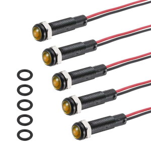 PATIKIL 5�� 6mm (1/4) �C���W�P�[�^�[ ���C�g 110V-220V AC/DC LED �v���X�`�b�N �V�F�� �M�� �����v �h�� IP67 �ی^ �w�b�h �M�� ���C�g 150mm (5.9) �P�[�u�� �t�� �{�[�g �� �p �C�G���[