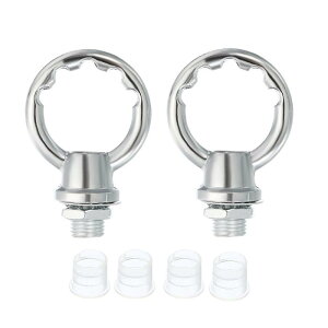 PATIKIL 8kg�ő�׏d 25 mm���a M10�˂� ���t�e�B���O�A�C�i�b�g 2�Z�b�g ���X ���[�v�z���_�[�t�b�N �����O�^�Ɩ���� �y���_���g�����v�V�����f���A�p �V���o�[�g�[��