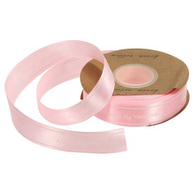 uxcell バレンタインプリントリボン 結婚式 記念品 グログランサテンリボン ピンク ギフト包装 花束 ケーキボックス リボン用 25 mm 50ヤード