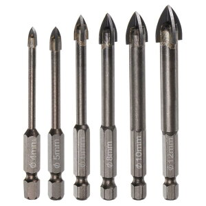 uxcell �`�^�j�E���R�[�g�h�����r�b�g�Z�b�g �Z���~�b�N�@�^�C���p �~���[�@�O���X�@�u���b�N�@�v���X�`�b�N�p�@6mm�Z�p�V�����N�@4mm-12mm�R���N���[�g�r�b�g 6�{