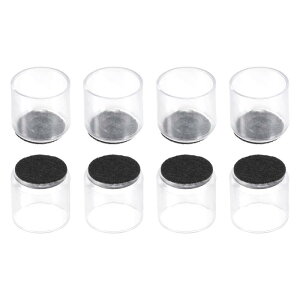 uxcell �`�F�A���b�O�t���A�v���e�N�^�[ 25 mm PVC�ƃt�F���g �֎q�r�J�o�[�L���b�v �n�[�h�E�b�h�t���A�p �N���A �z���C�g 8��