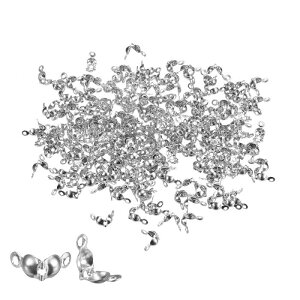 uxcell �I�[�v���r�[�h�`�b�v�m�b�g�J�o�[ 1.3mm ���� �N�����V�F������ �t�H�[���h�I�[�o�[ �J���b�g�G���h�L���b�v �W���G���[���C�L���ODIY�N���t�g�p �V���o�[ 400��