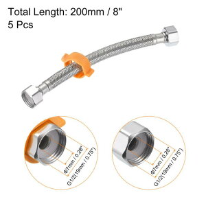 uxcell ֌CRlN^ G1/2X x G1/2X 200 mm ҂݂ 304XeX| z[X Vo[g[ 5
