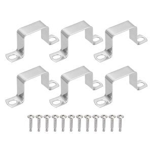 uxcell 6����U�^�X�N�G�A�`���[�u�N�����v 38x38mm U�^�T�|�[�g 304�X�e�����X�|���X�N�G�A�X�g���b�v�N�����v�i�\�����t���Z���t�^�b�s���O�X�N�����[�����j�p�C�v�E�h�A �N���[�Y�h�o�[�E