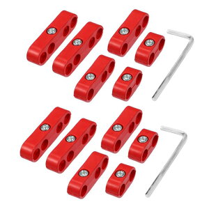 uxcell 2 �Z�b�g 7mm-8mm �ԃG���W�� �X�p�[�N�v���O���C���[�Z�p���[�^ ���[�� ������ �I�[�K�i�C�U �N�����v �v���X�`�b�N �ԐF