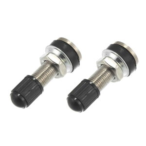 uxcell タイヤバルブ エアタイヤバルブステム キャップスナップ付き ユニバーサル 車 トラック オートバイ バイク スクーター用 ATV シルバートーン 2個