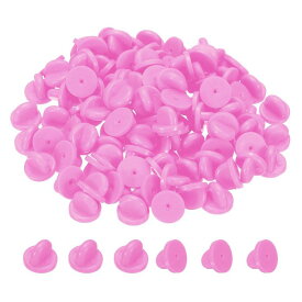 PATIKIL ラバーピンバック 100個 ラペルピン バッキングブローチホルダー 装飾用アクセサリー 制服バッジ帽子ネクタイ用 ピンク