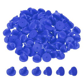 PATIKIL ラバーピンバック 100個 ラペルピン バッキングブローチホルダー 装飾用アクセサリー 制服バッジ帽子ネクタイ用 ブルー