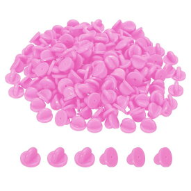 PATIKIL ラバーピンバック 200個 ラペルピン バッキングブローチホルダー 装飾用アクセサリー 制服バッジ帽子ネクタイ用 ピンク