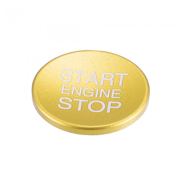 A ABSOPRO エンジン 始動 停止 点火 ボタンオーバーレイカバー デカールインテリア トリムステッカー Alfa Romeoに対応 GiuL iaに対応 Stelvioに対応 2017-2021 アルミニウム合金 ゴールドトーン