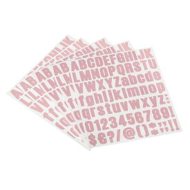 PATIKIL ビニール文字数字ステッカーキット 81枚 10シート 自己接着デカール メールボックス サイン 住所用 ピンク