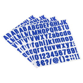 PATIKIL ビニール文字数字ステッカーキット 81枚 4シート 自己接着デカール メールボックス サイン 住所用 ブルー