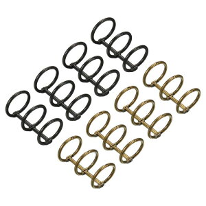 PATIKIL 20mmリング内径 バインダーリング 8個入り 取り外し可能 メタルブックリング オフィス ルーズリーフリング 3サークル 卓上 カレンダー フォト アルバム用 ブロンズ ブラック