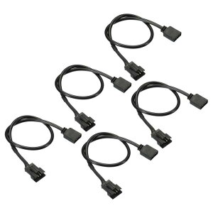PATIKIL 4�s�� 12V 30cm���� �R���s���[�^ �}�U�[�{�[�h �C���^�[�t�F�C�X - SM4P �I�X�����P�[�u�� 5���� �d���A�_�v�^ �v���X�`�b�N ���^�� RGB �t�@���p LED �X�g���b�v �u���b�N