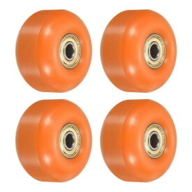 PATIKIL 52 mm スケートボードホイール ベアリング付き 4個 ストリートホイール スケートボード用 クルーザーホイール交換 95A オレンジ ゴールデン