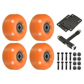 PATIKIL 52 mm スケートボードホイールとベアリングセット 4個 ストリートホイール スケートボード用 クルーザーホイール交換 95A オレンジ ブラック