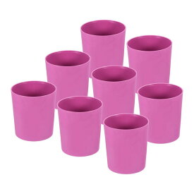PATIKIL 9.3 cm プラスチック植木鉢 8個 ラウンド フラワープランターコンテナ 屋内屋外用 ピンク