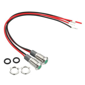 PATIKIL AC/DC 12-24V 8 mm VOiCWP[^Cg 2 tbVpl}Eg h LED ^VF 150 mmP[ut O[