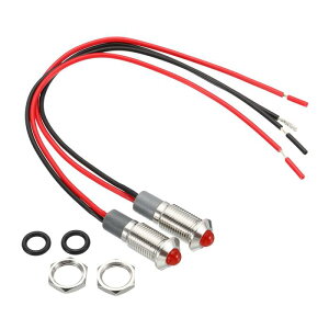 PATIKIL AC/DC 12-24V 8 mm �V�O�i���C���W�P�[�^���C�g 2�� �ʌ^�w�b�h�p�l���}�E���g �h�� LED ���^���V�F�� 150 mm�P�[�u���t�� ���b�h